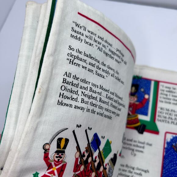 Vintage Handmade Fabric Children's Book – "The Littlest Soldier" Christmas Story - Picture 2 of 5